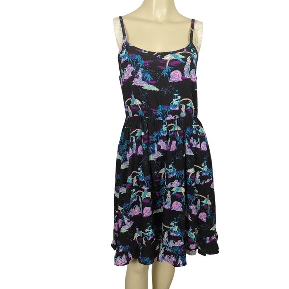 Disney Her Universe Sundress Mermaid Lagoon Peter pan Spaghetti strap Flowy sz S - Picture 2 of 16